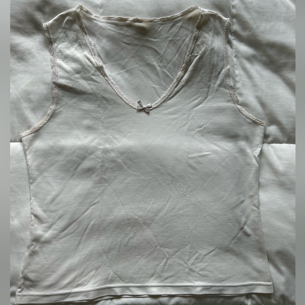 White Lace-Trim Tank Top - Classic Women’s Summer Layering Tee